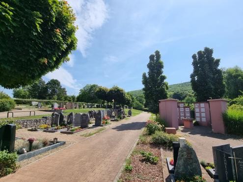 Friedhof Sulzbach Blick über Gräber
