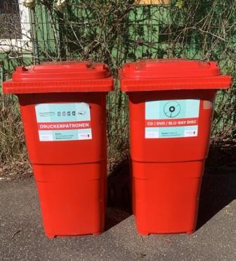 Wertstofftonnen für CDs und Druckerpatronen