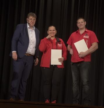 Armwrestler Eric Hoppe und Rosa Maria Baltodano Acosta