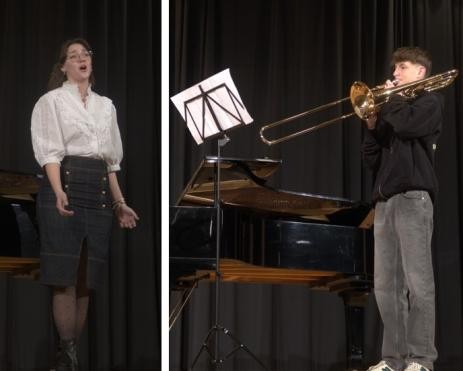 Felix Daum an der Posaune und Olena Darchieva mit Gesang