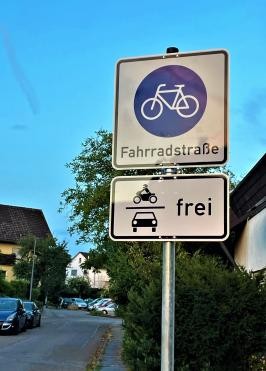 Straßenschild Fahrradstraßen
