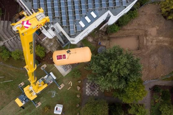 Nahwärme Bühnsee Luftaufnahme