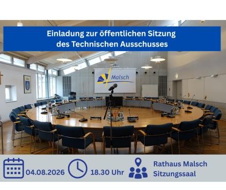 Blick in den Ratssaal des Rathauses Malsch