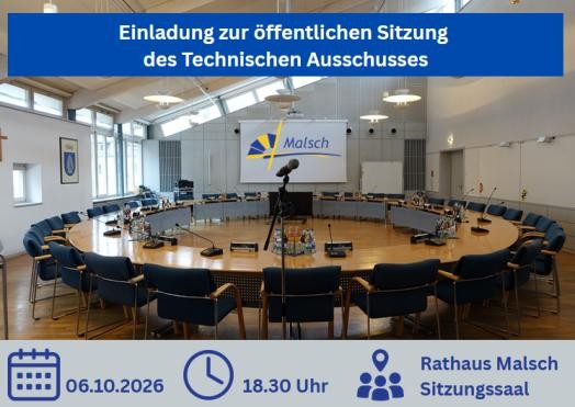 Blick in den Ratssaal des Rathauses Malsch