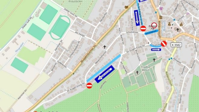 Änderung Verkehrsführung Dr.-Eugen-Essig-Straße anhand Ortsplan