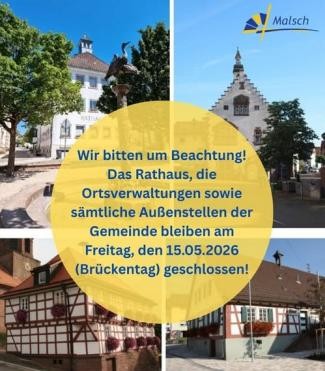 Collage aller vier Rathäuser